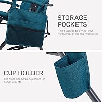 Vista 6 de EVER ADVANCED Silla de camping basculante plegable extragrande, silla de columpio portátil acolchada para patio, césped y exteriores, sillón duro