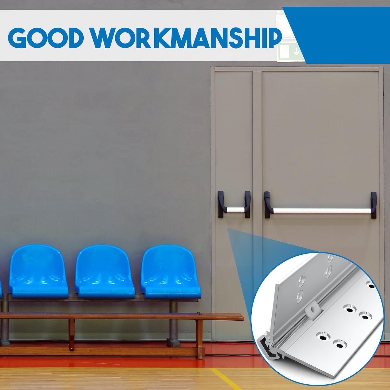 MorningRo Heavy Duty Continuous Hinge 83 Inches Anodize Aluminum Piano Hinge Tamperproof Commercial Door Hinges for Commercial Door