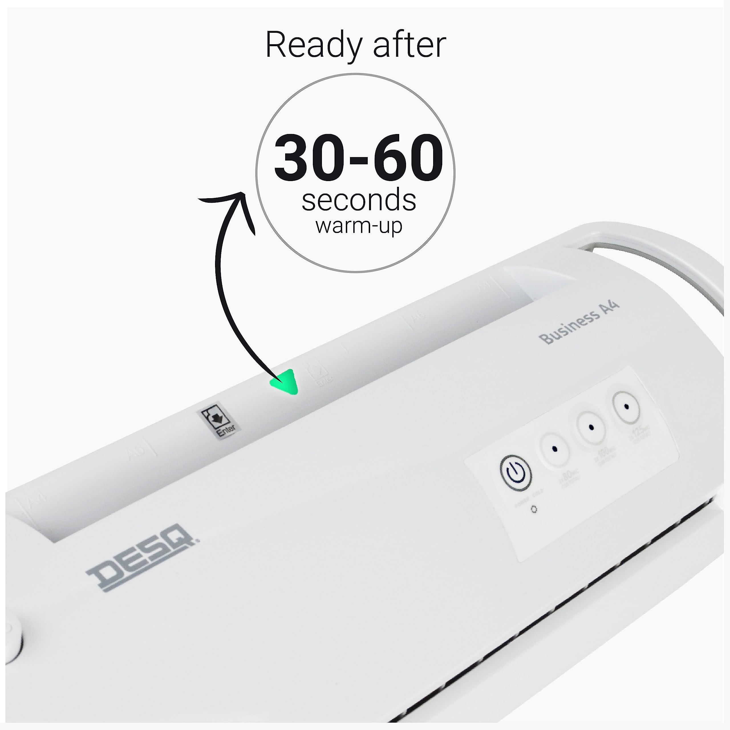 DESQ Laminator A4 Bussiness Classy - do 75 do 125 mikronów, Jam Free, 30 sek. Czas nagrzewania, High Speed, do biura i szkoły