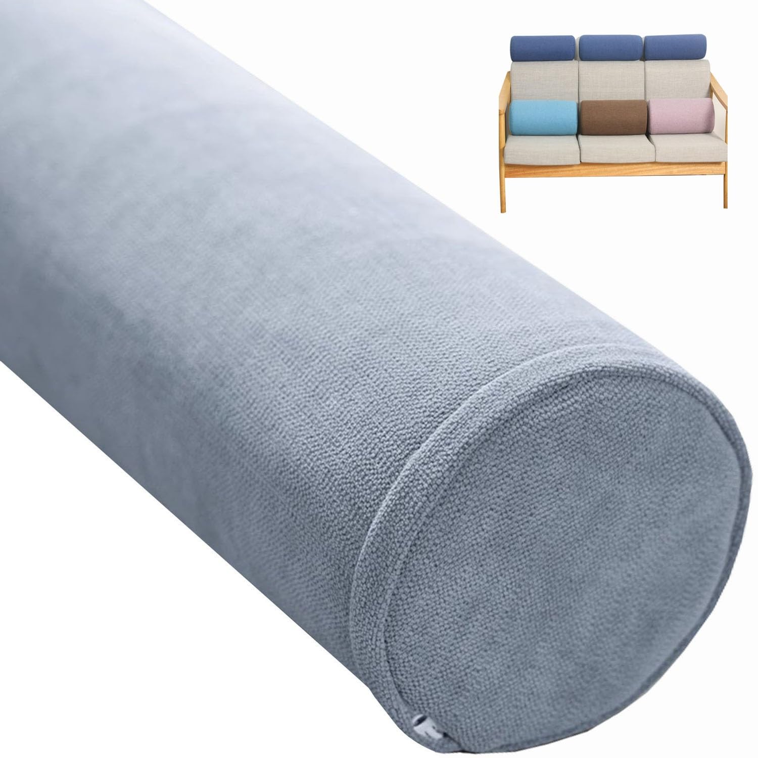 Zylindrisches Yoga-Kissen, abnehmbares Nackenstützkissen für Schlaf, Auto, Sofa, lange Halswirbelrolle für Schmerzlinderung und Komfort, B8, 20 x 70 cm, 10 x 40 cm