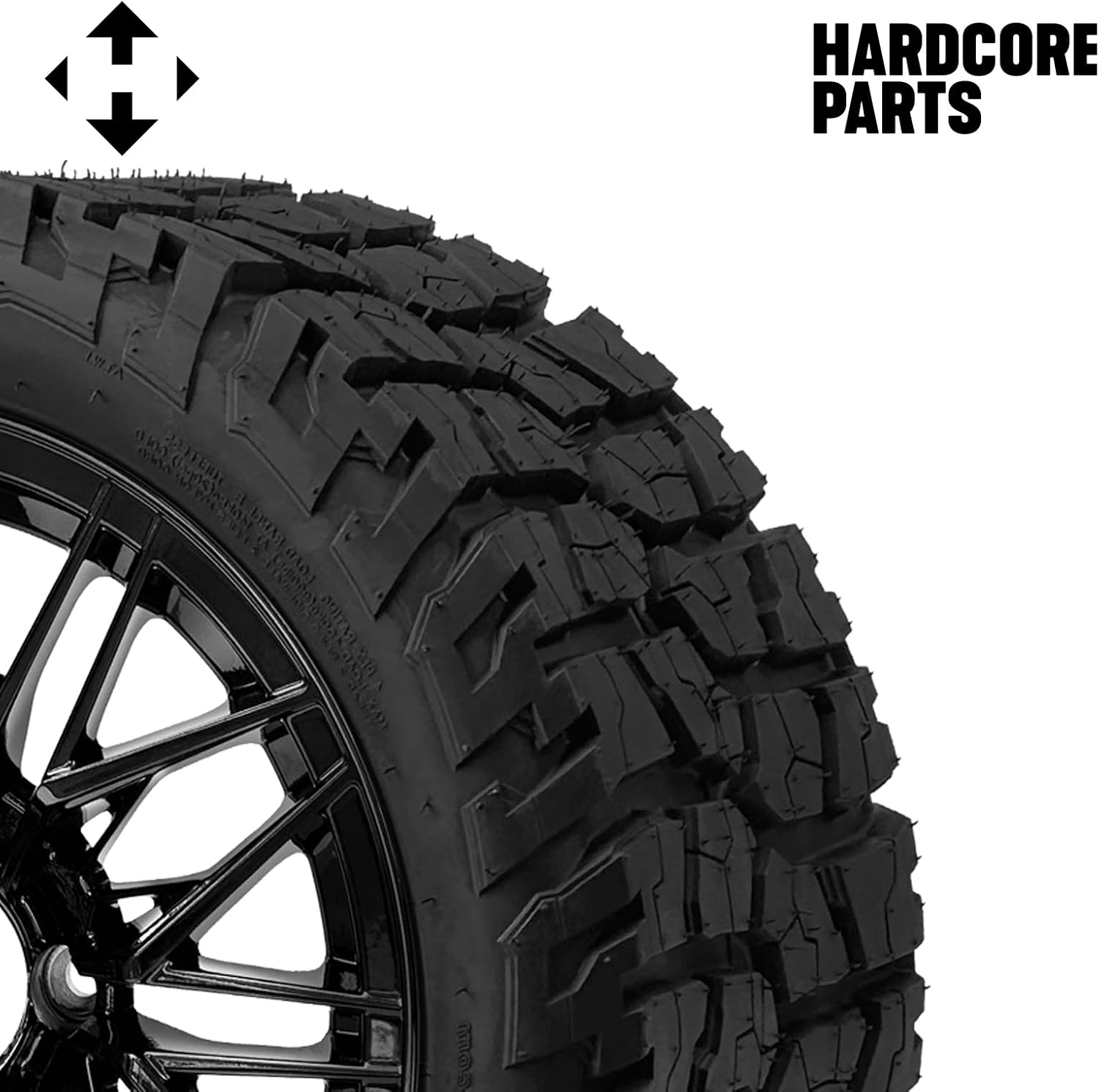 Hardcore Parts 6” Heavy Duty Double A-Arm Suspension Lift Kit for Club Car DS Golf Cart (2004.5-Up) with 14" Black 'Hornet' Wheels and 22"x10.5"-14 GATOR On/Off-Road tires