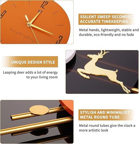 Miniatura 3 de Reloj de pared decorativo grande de 31.5 pulgadas, reloj de pared moderno para decoración de pasillo, reloj de decoración de pared grande, reloj de