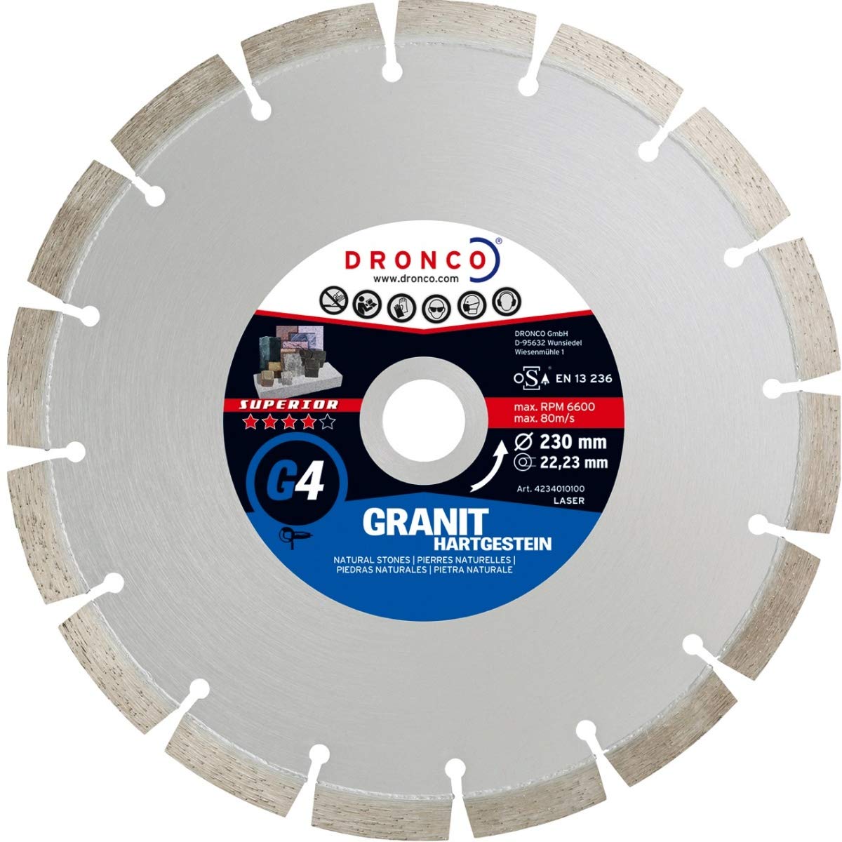 Disque à tronçonner diamant Ronco Superior G4 350 x 2,8 x 20 mm pour coupe précise