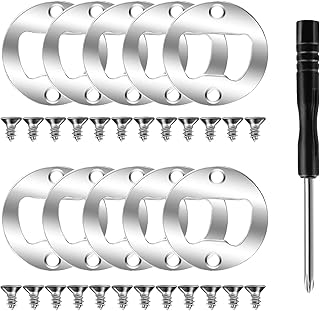 Juome 10 Sets Bottle Opener Inserts Kit, Stainless Steel Metal Inserts DIY Beer Opener, Wrench/Spanner with Screws for Bottle Opener Resin Molds Kit
