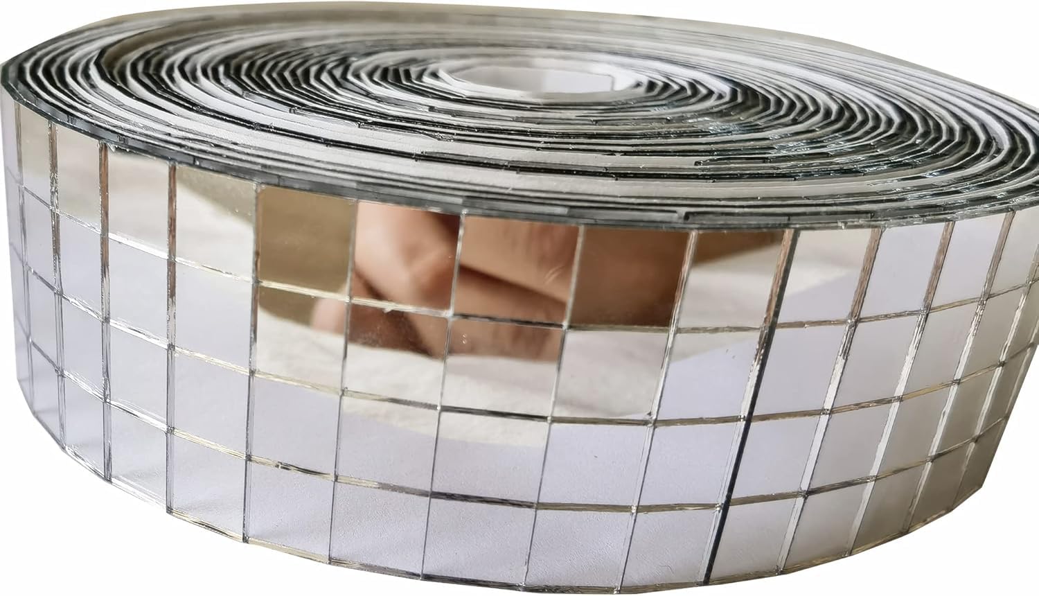Meya Silver Self-Adhesive Glass Mirror Mosaic,2400Pcs 5X5mm Mirror Tiles For Diy Disco Ball, Cowboy Hat, Vase, Bottle, Interior Decoration