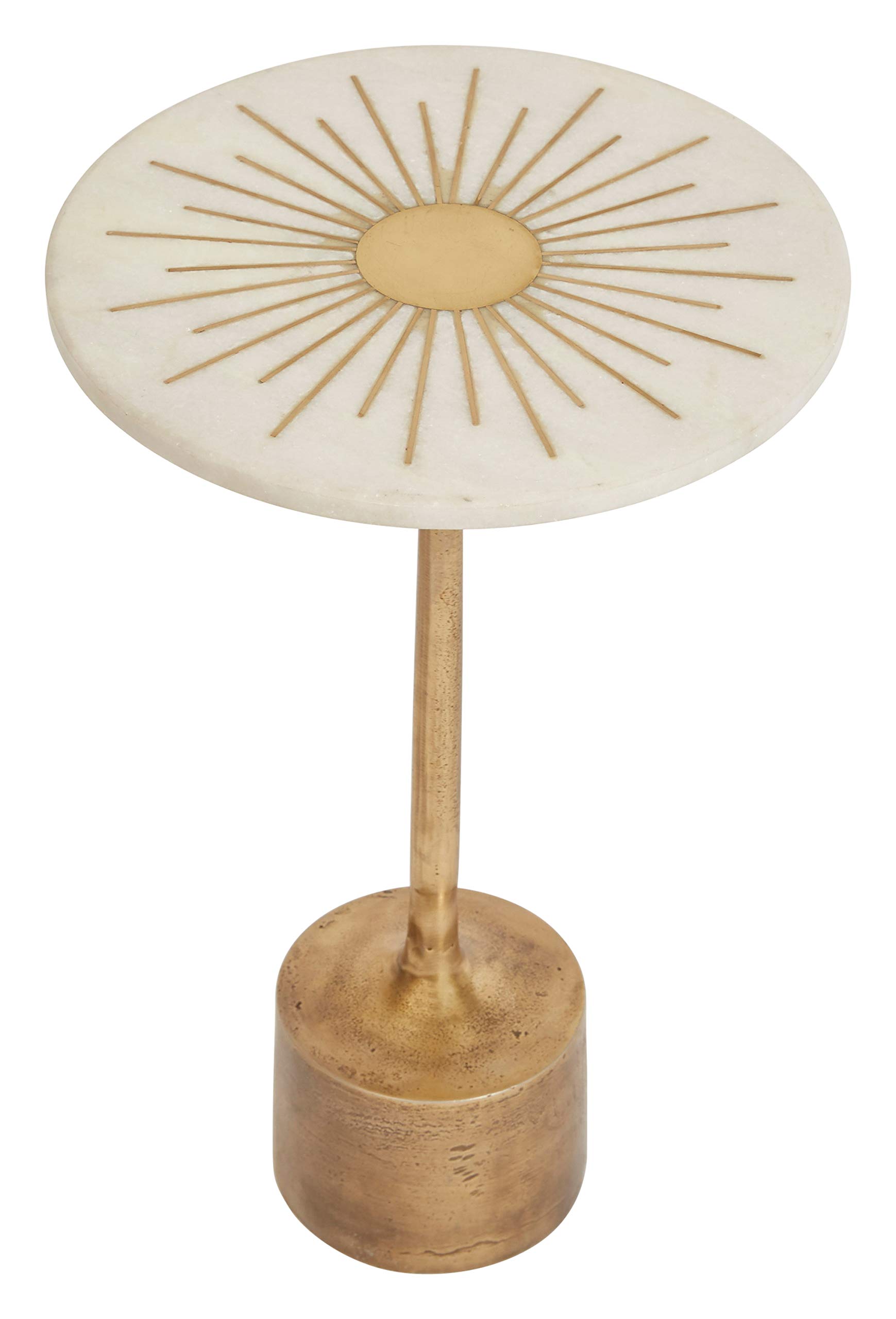 Creative Co-Op Luxe Aluminum and Marble Martini Table, Gold