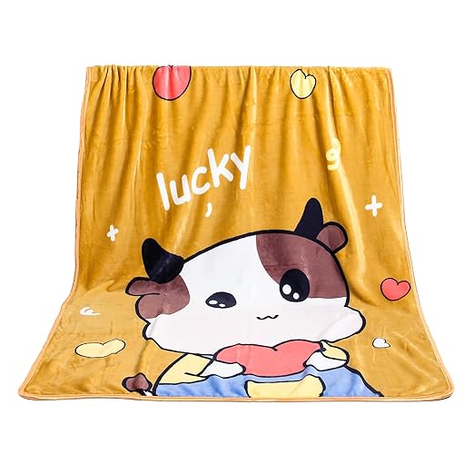 Butterthief Light Weight Cartoon Printed Blanket 100 x140 cm, 0-5 Years Soft Flannel for All Seasons Reversible Baby Blanket for Kids Toddlers New Born Boys & Girls (Design 7)