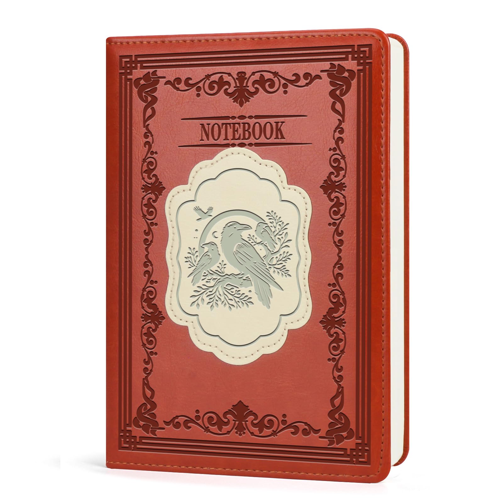 WHLBHG Crow Gifts Crow Journal Notebook Crow Lover Gift Witch Gift Halloween Notebook For Men Women Gothic Journal Witchy Notebook for Work(Crow-Brown