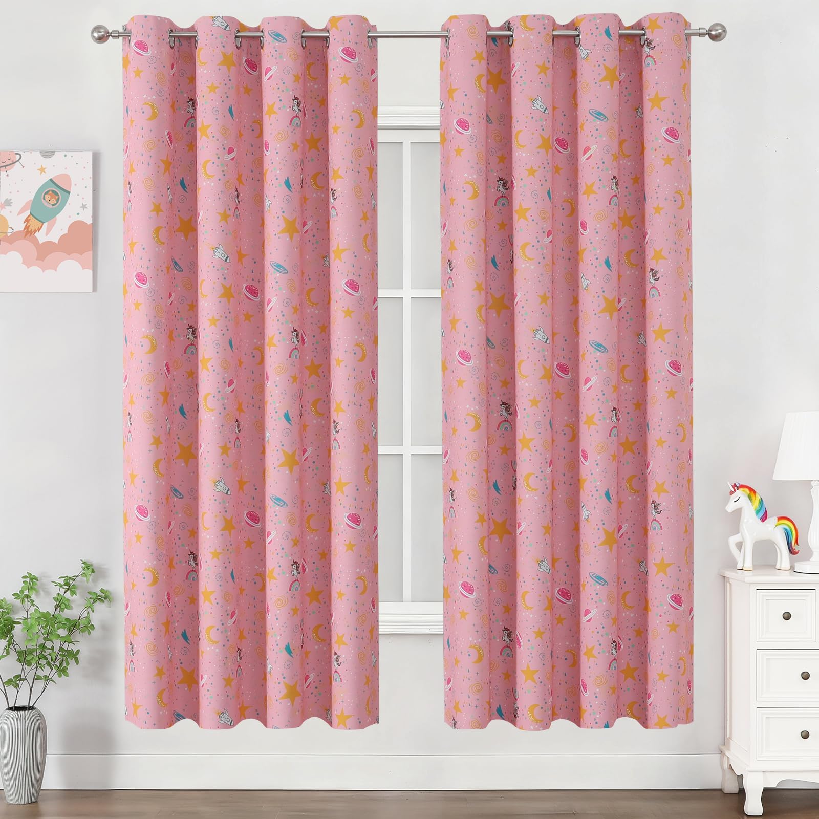VEHEDE Unicorn Blackout Curtains