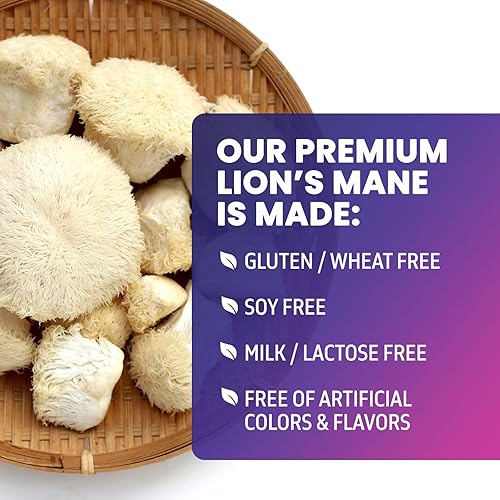 Miniatura 7 de Cápsulas de hongos de melena de león de 10,000 mg - Cápsulas de suplemento de melena de león para apoyo de memoria y enfoque, cerebro, apoyo a la