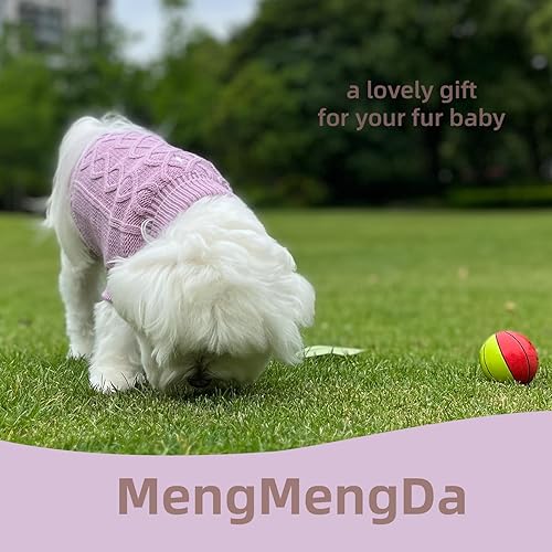 Miniatura 7 de MengMengDa - Suéter para perro, ropa elástica cómoda para mascotas, cuello alto, cálido, suave, suéter de punto para perros pequeños y medianos