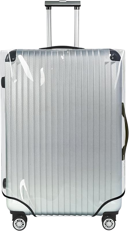 Clear Luggage Cover Tough Protector Fits for 28 Inches Suitcase for Travel Airplane (PVC, L)