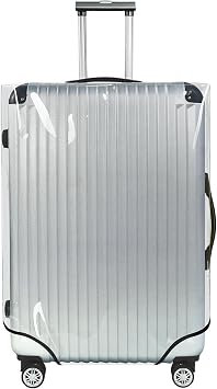 Explore Land Clear Luggage Cover Tough Protector Fits for 22 Inches Suitcase for Travel Airplane PVC, S/M