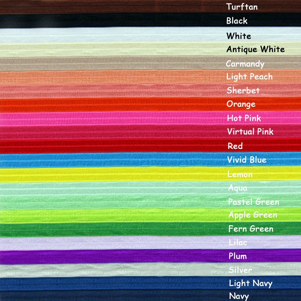 DIY PARK 5 Yard 5/8" Soild Color Fold Over Elastic Spandex Satin Band Lace Baby Headband Sewing Trim(Light Orchid) image 2
