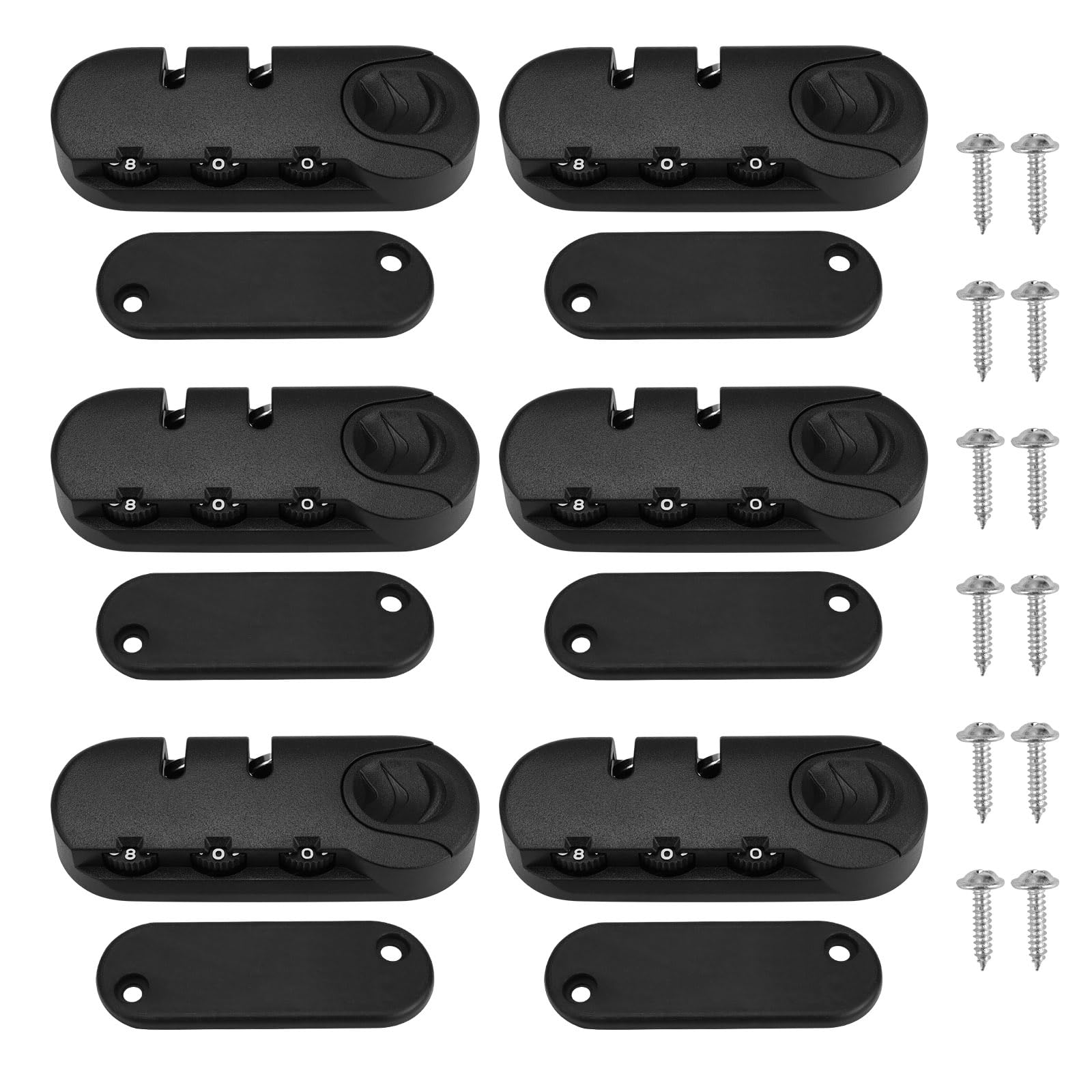 LNSYSNSLuggage Lock, 6 Pieces Combination Lock, 3 Digit Suitcase Lock, Luggage Lock for Hard Suitcase, Suitcase, Tool Boxes, Combination Lock Suitcase