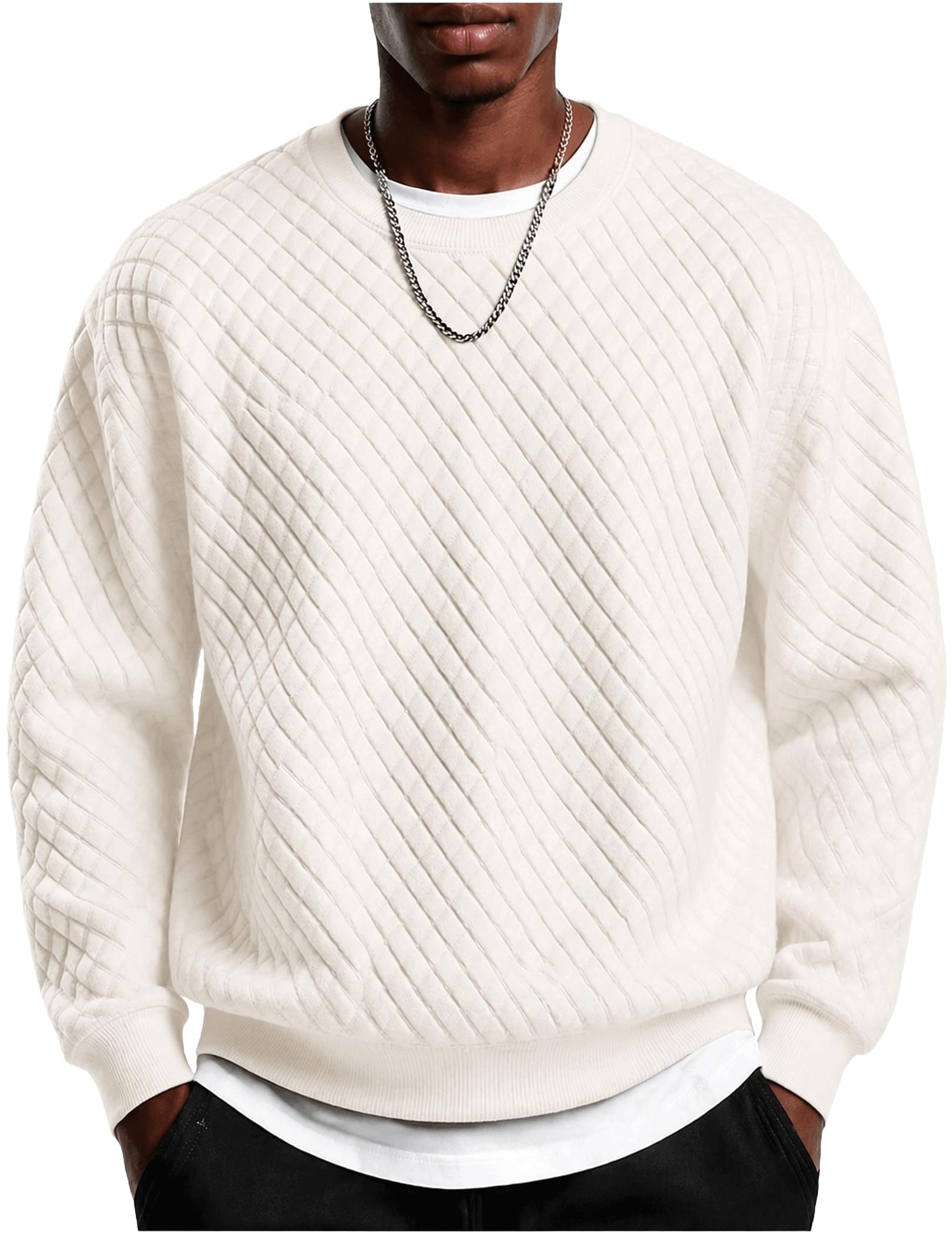 COOFANDY Sweatshirt Herren Elegant Sweatshirt Business Sweater | Rundhals Pulli, Ohne Kapuze, Langarm Pullover, Klassisch Schick, Modernes Design, Urban Classics Herren, Freizeit Und Alltag
