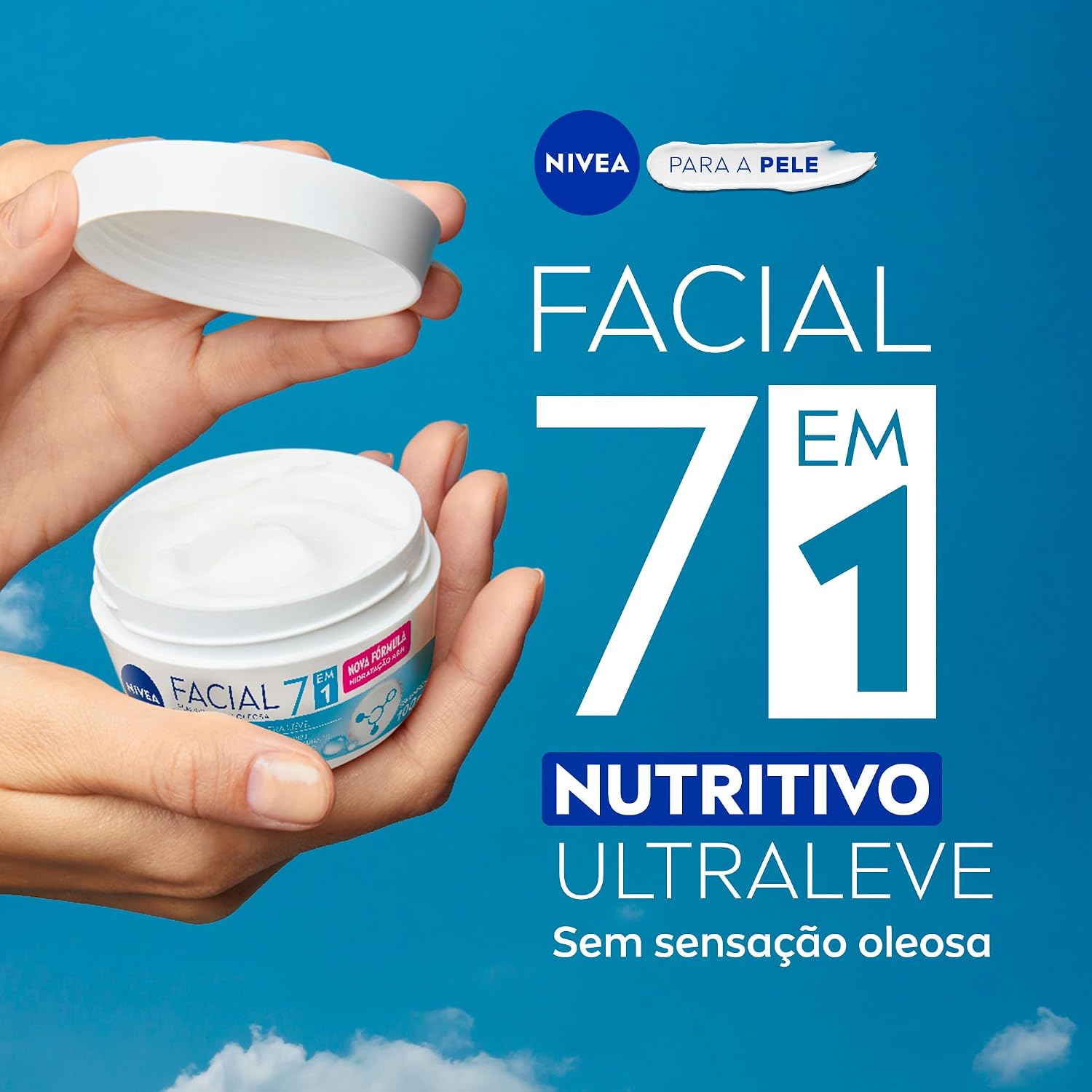NIVEA Creme Facial Nutritivo 100g - Sua fórmula à base de água, Karité e Vitaminas hidrata por 30h sem deixar a pele oleosa, além de ser um ótimo primer NIVEA Creme Facial Nutritivo 100g - Sua fórmula à base de água, Karité e Vitaminas hidrata por 30h sem deixar a pele oleosa, além de ser um ótimo primer