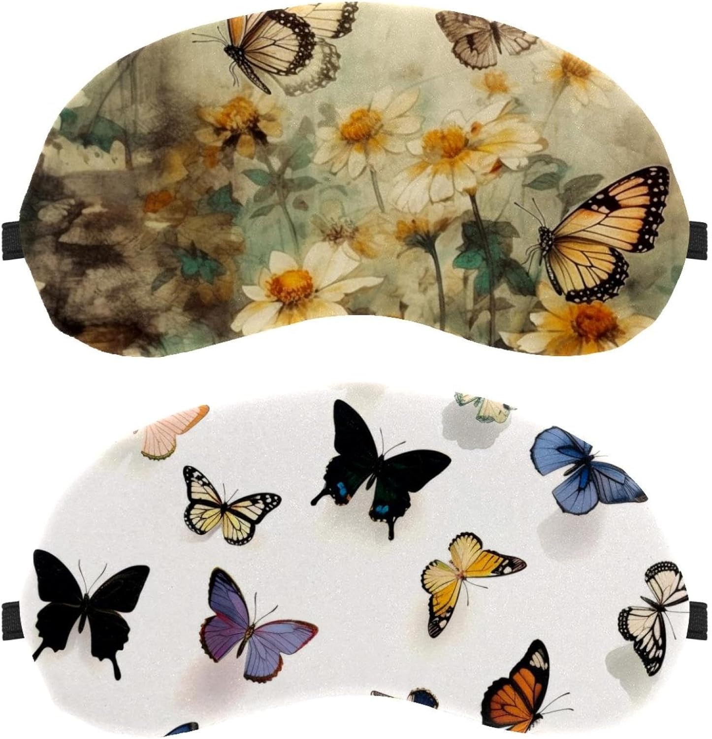 2 mascherine per dormire sul fianco, simpatiche maschere per dormire a forma di farfalla, per dormire, copertura morbida per gli occhi per viaggi, pisolini, aereo, blocco della luce
