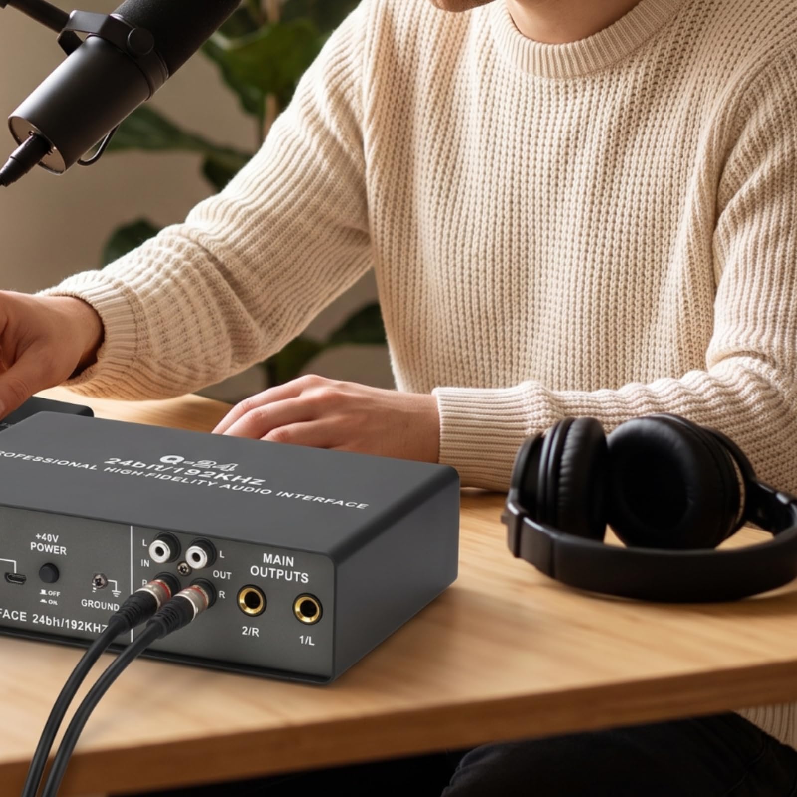 Interfaccia Audio USB a Latenza Zero Scheda Audio USB Alimentazione Fantasma Dispositivo per Podcaster, Scrivania