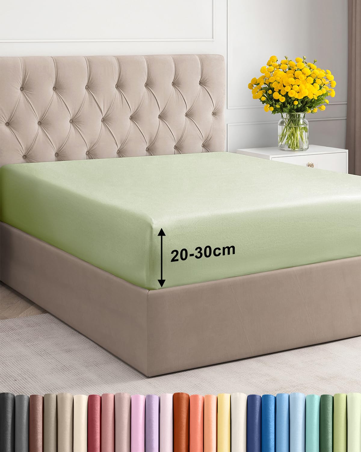 CGK Unlimited Spannbettlaken - Extra Tiefes Spannbetttuch für Matratzen bis 30 cm (12