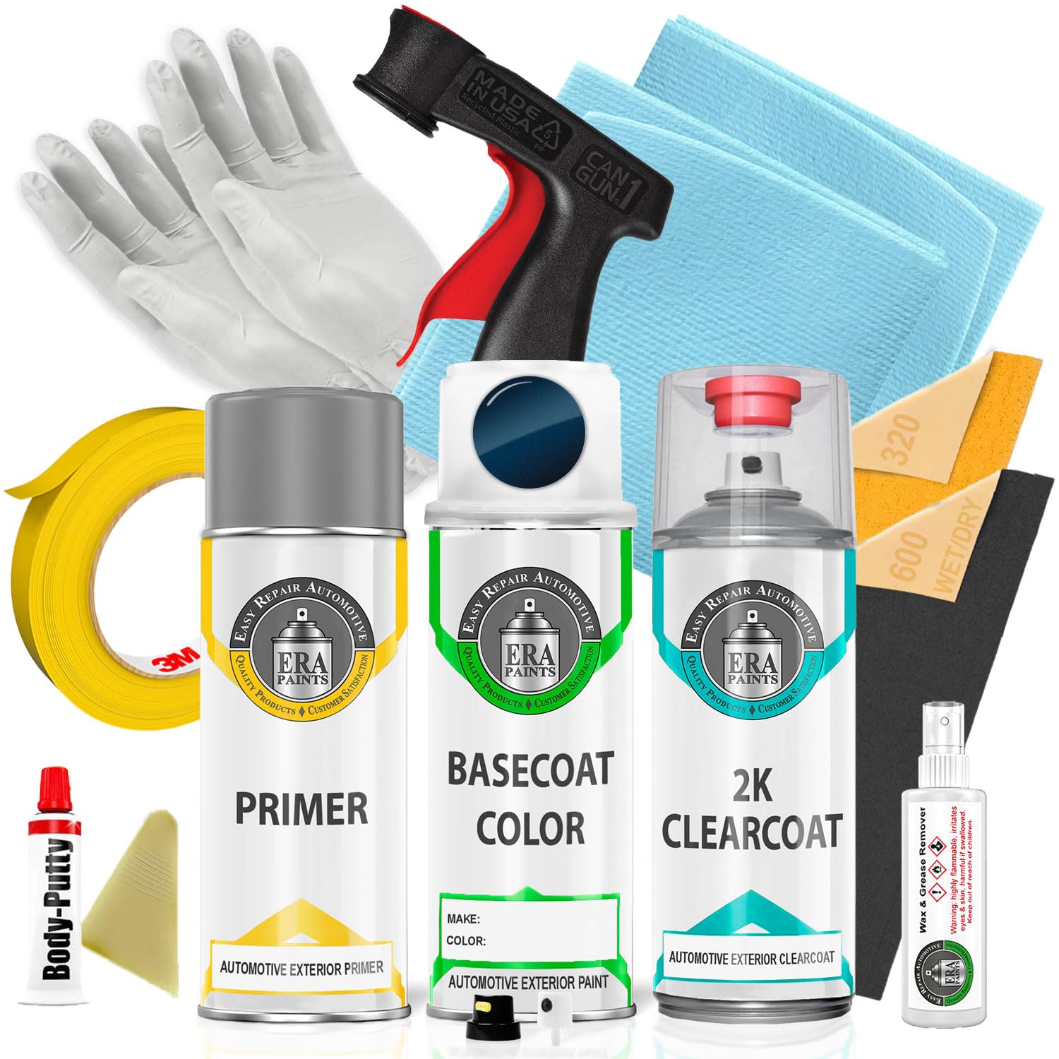 ERA Paints PB7/WB7 - Patriot Blue Pearl for DODGE Exact Match Automotive Touch Up Paint Spray - 2K Pro Kit