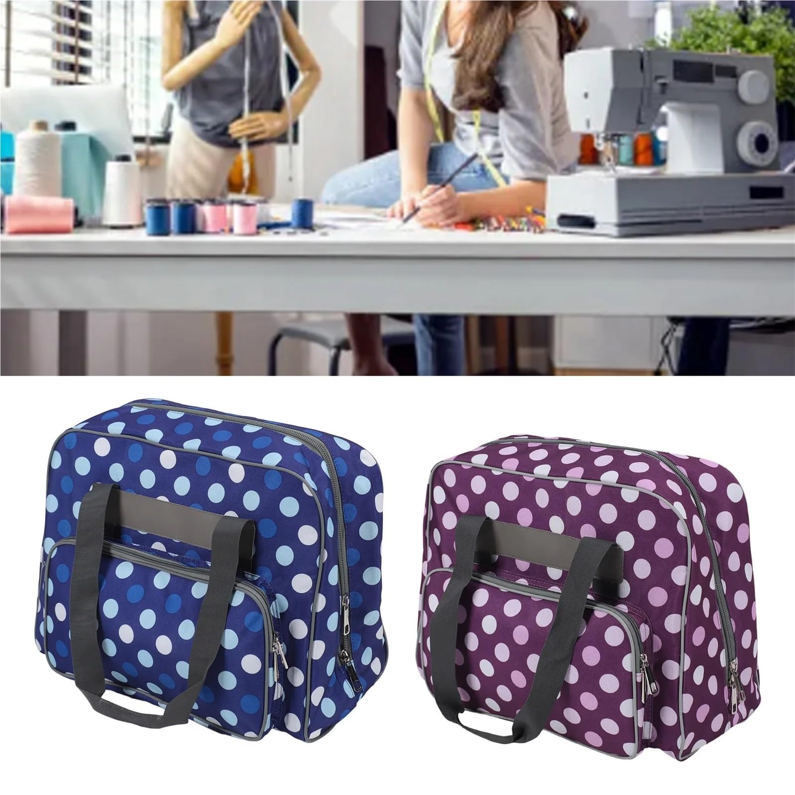 Borsa Per Macchina Da Cucire Custodia for macchina da cucire Costruzione robusta for di grande capacità con tasche multiple for i viaggi(Purple)