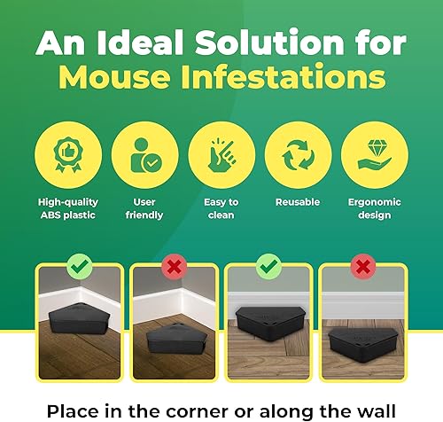 Miniatura 6 de Estaciones de cebo LockBait Pro para ratones  Paquete de 12 cajas de cebo para ratones para uso en exteriores  Llaves para uso en interiores y