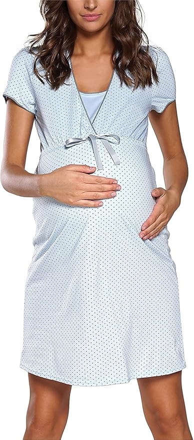 Mustela Neonato Camicia Da Notte Parto Italian Fashion Vestaglia