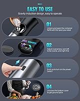 Vista 7 de Gravity - Juego de molinillo eléctrico de sal y pimienta, amoladora automática recargable por USB, gran capacidad, finura ajustable, operación