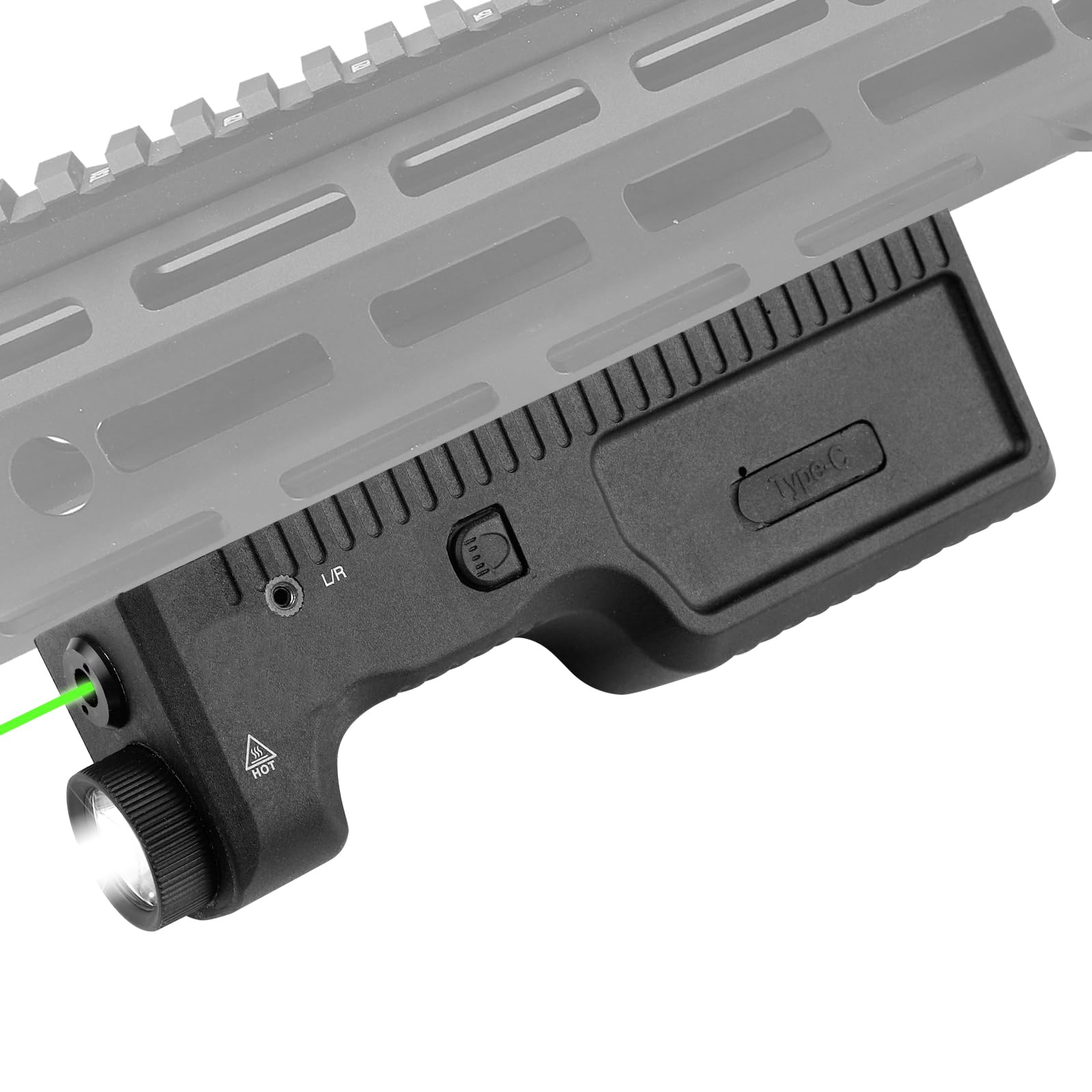 1000 Lumens Light Laser Combo Compatible with M-Lok Rail Surface, Tactical Flashlight and Green Laser Sight for Rifle, Strobe Function, USB-C Rechargeable