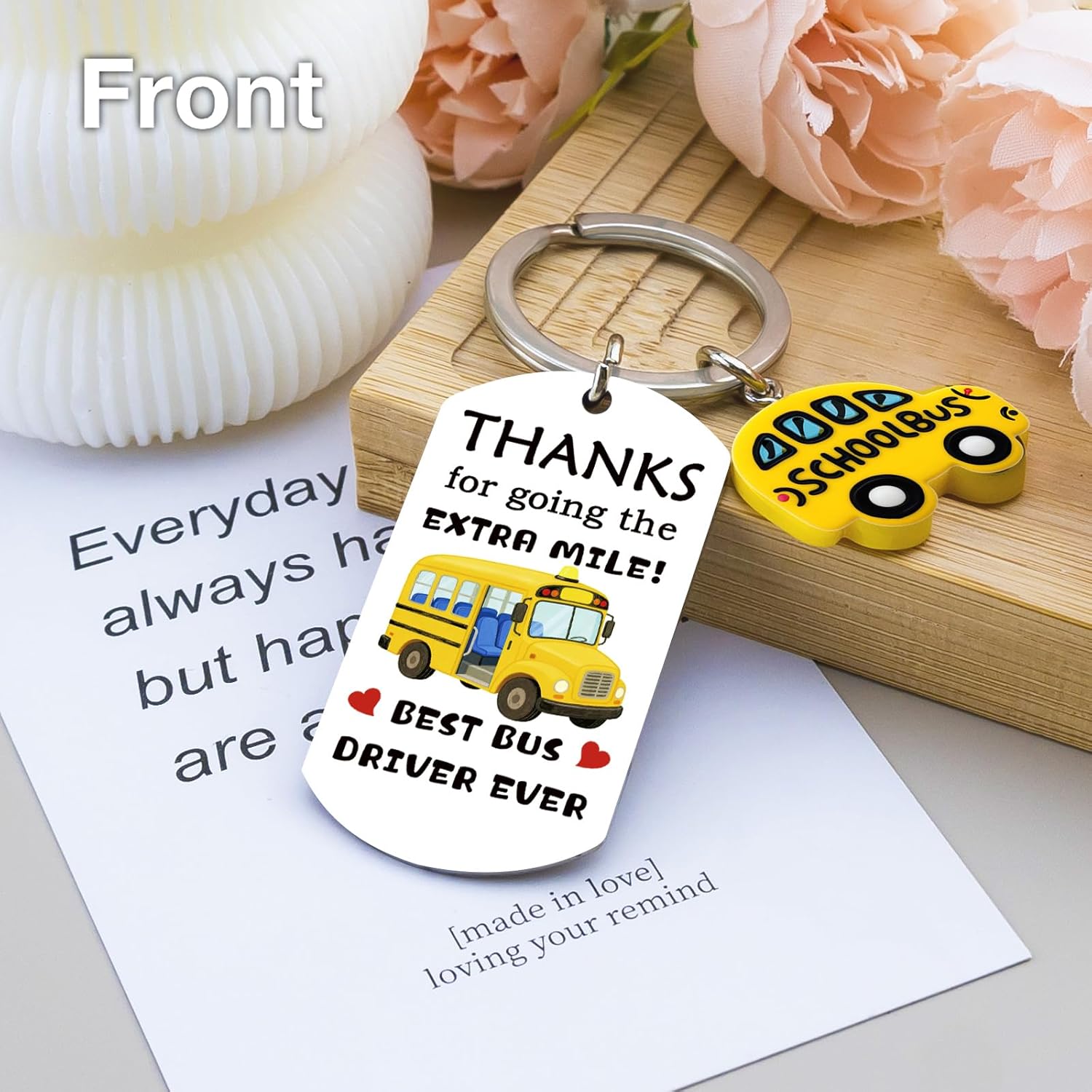 School Bus Keychain School Bus Driver Appreciation Gifts for Men Women Thank You Gifts for Bus Drivers Birthday Christmas Gift for Bus Driver - Image 4