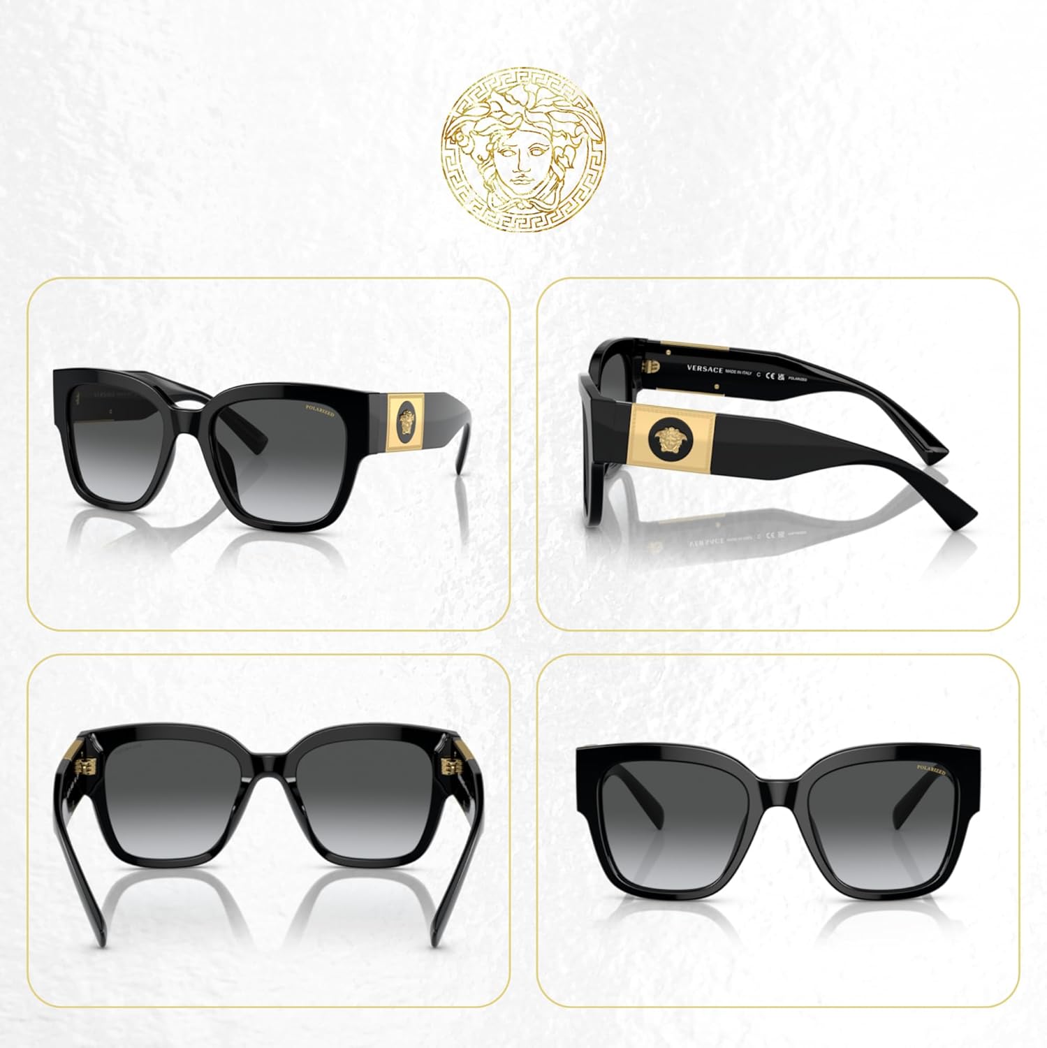 Versace VE4437U Square Sunglasses for Women +BUNDLE with ACCESSORY EYEWEAR KIT - Image 3