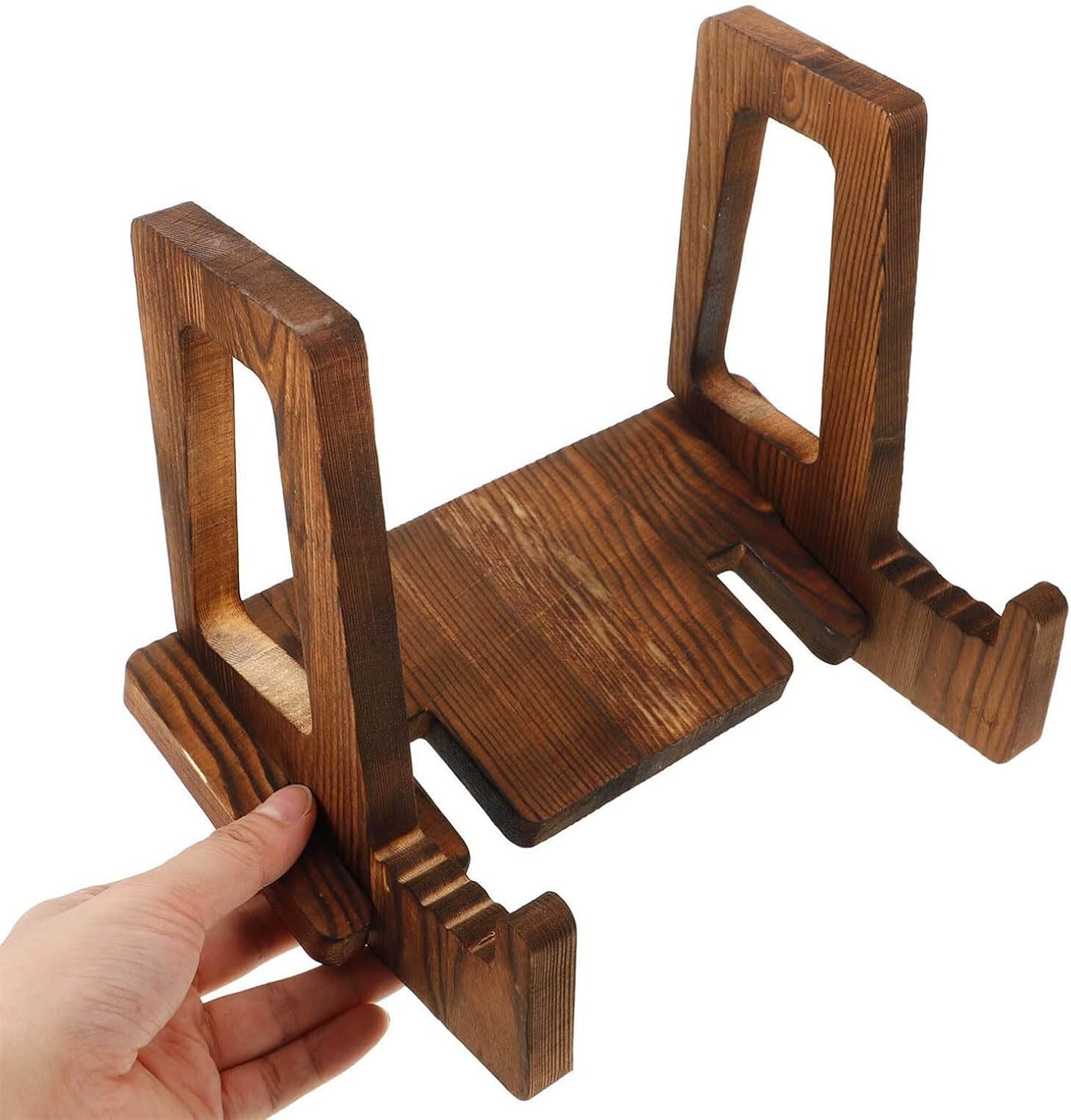 Wooden Book Stand for Cookbooks and Reading Materials Storage Rack Recipe Holder Kitchen Accessory Natural Wood Cookbook Holder