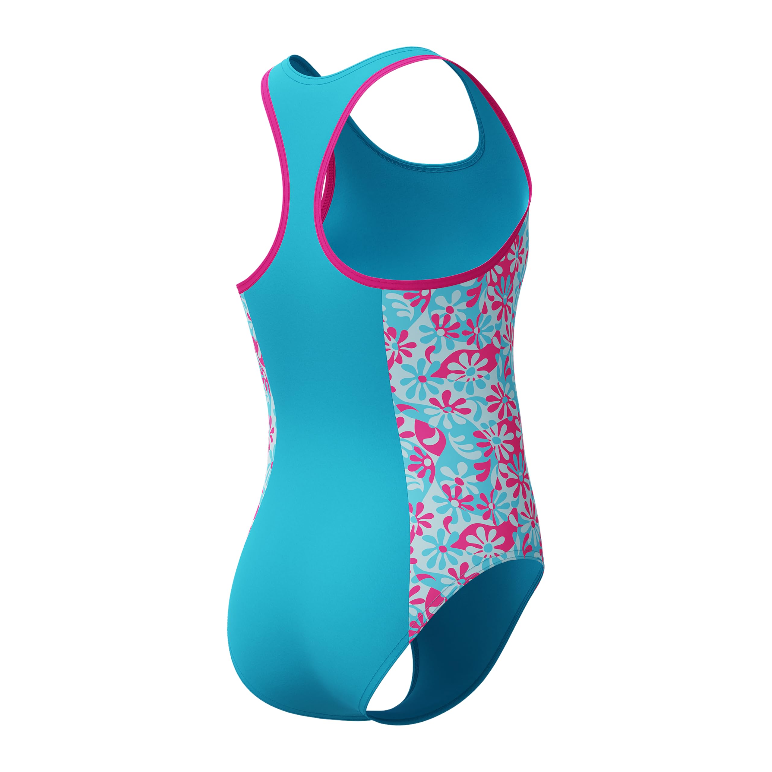 Speedo Swimsuit One Piece Thick Strap Racer Back Printed Costume intero Bambine e ragazze