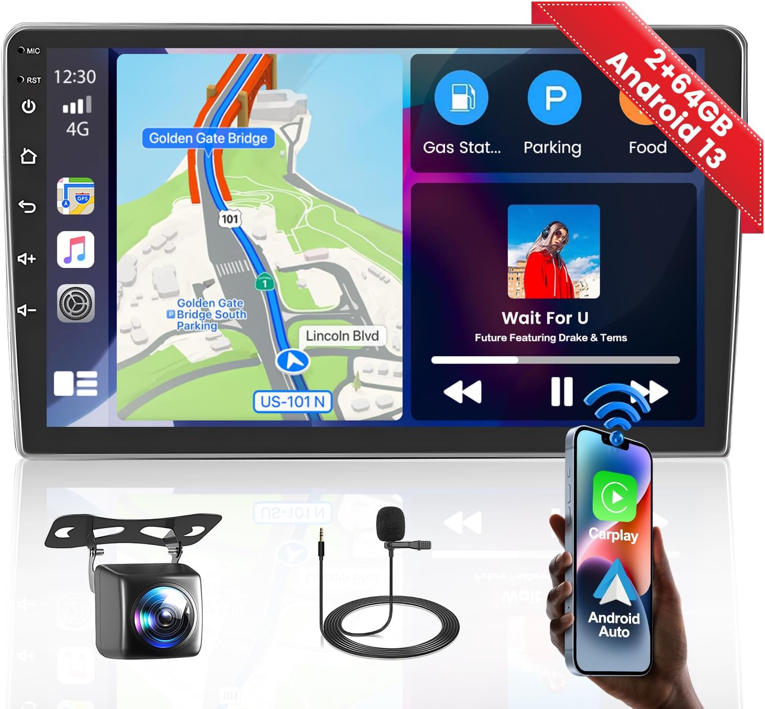 Amazon.com: 2+64GB Android 13 Double Din Car Stereo with Wireless ...