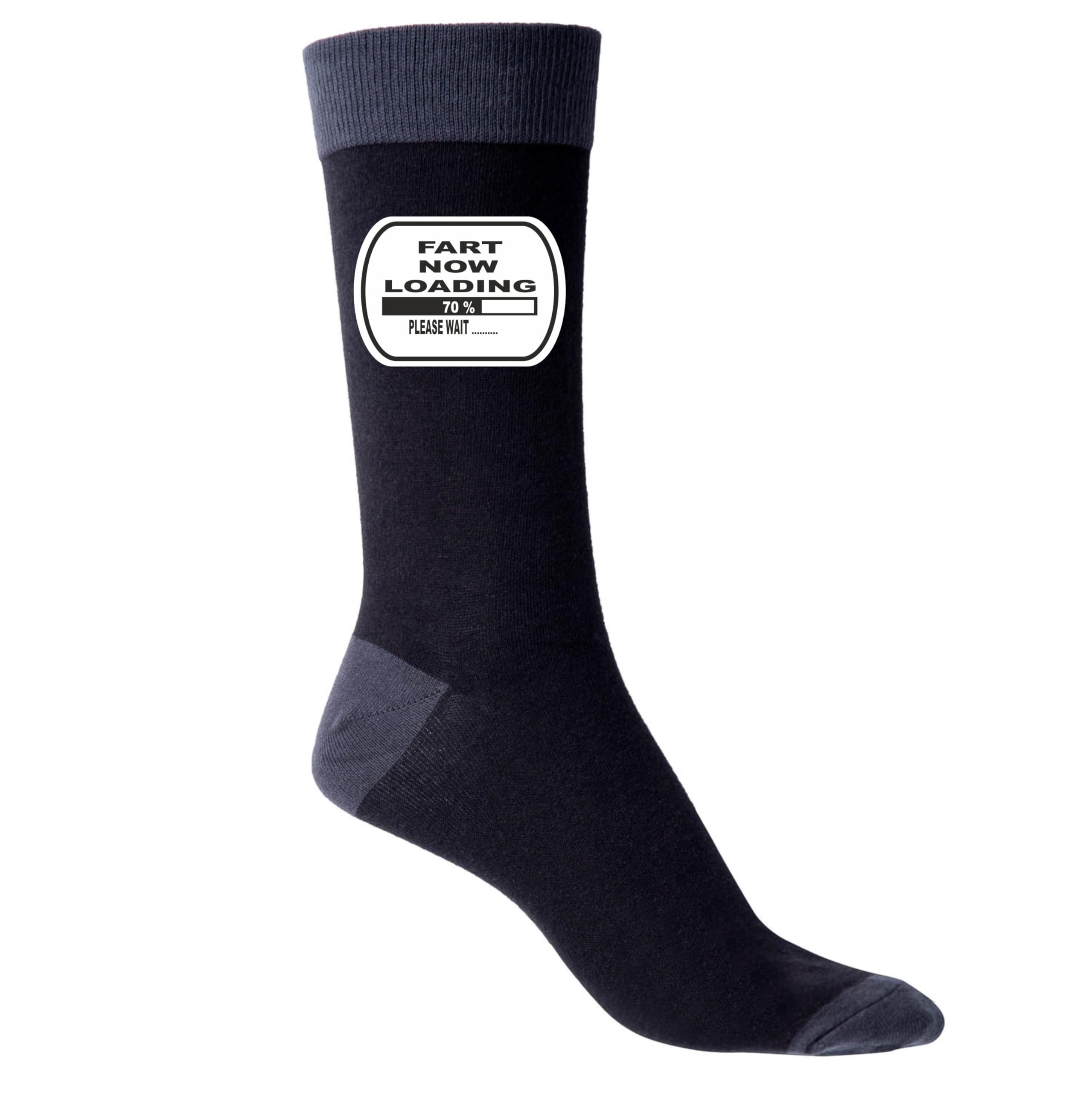 Print4u Men's Black Fart Loading Socks Funny Birthday Joke Present