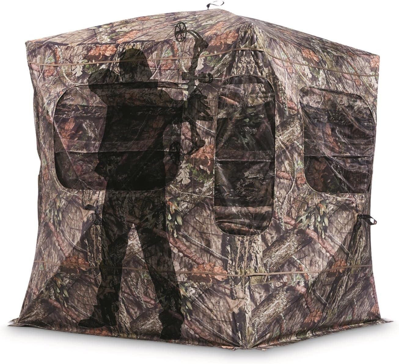 Guide Gear Field General 4-Star Hunting Ground Blind, 1 Man Person Tent, Turkey, Duck, Deer Hunting Gear Equipment Accessories, Mossy Oak Break-Up Country : Sports & Outdoors