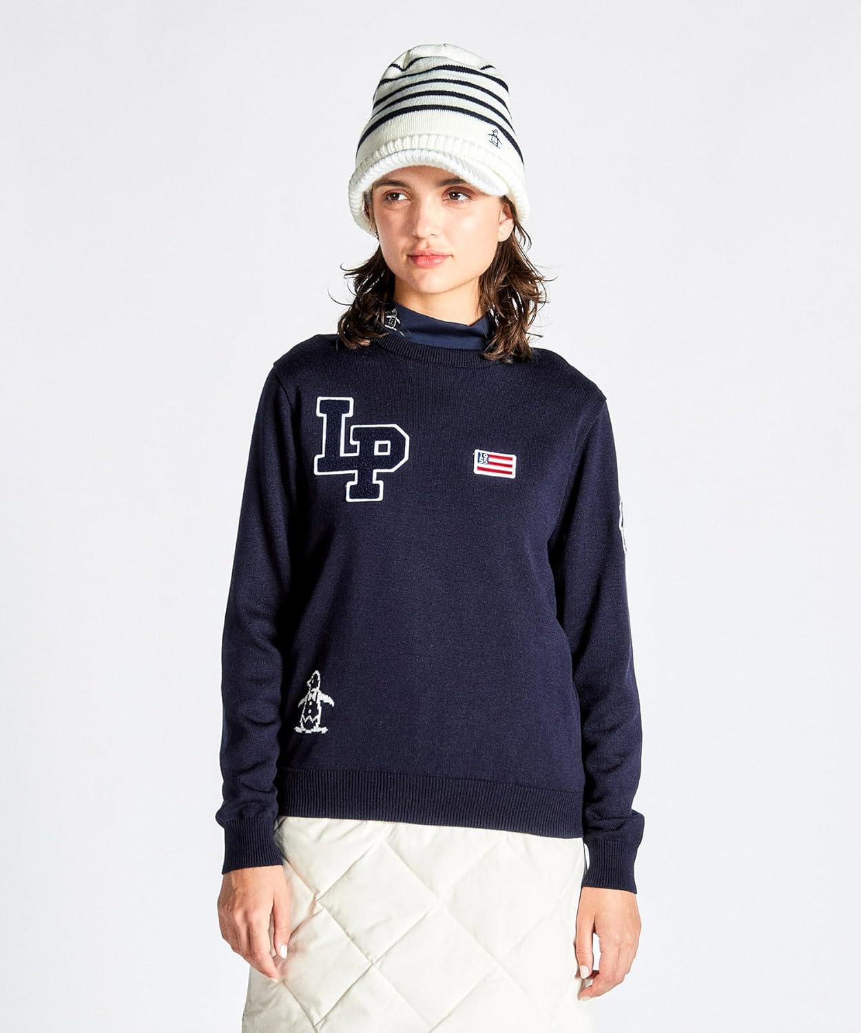 Amazon.co.jp: [マンシングウェア] セーター クルーネック ワッペン