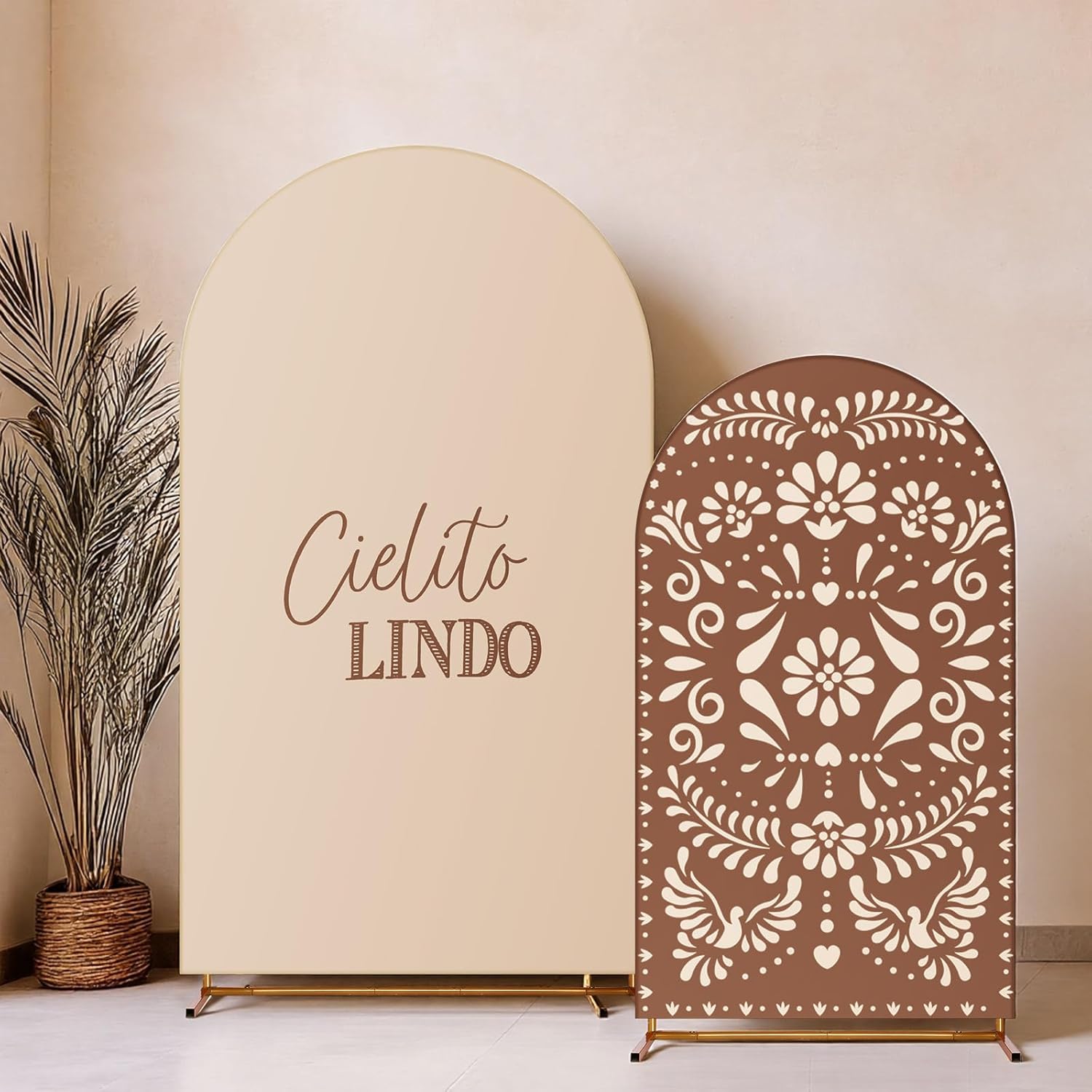 2 Pcs Cielito Lindo Arch Backdrop Cover 6ft and 7.2ft Spandex Stand Cover for Mexican Baby Show Birthday Wedding Bridal Shower Party Decorations