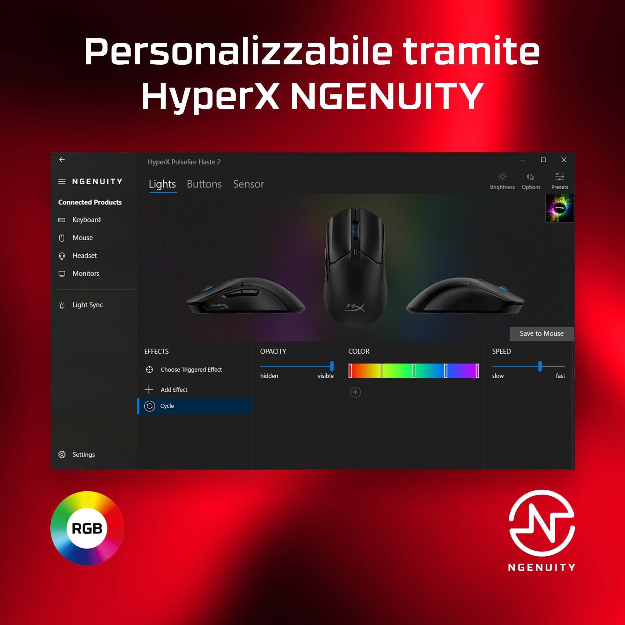 HyperX Pulsefire Haste 2, Mouse Gaming Cablato, Illuminazione RGB, 6 Tasti Programmabili, 26000 DPI, Resistenza fino a 100 Milioni di Clic, Cavo HyperFlex 2,Compatibile con Diverse Piattaforme, Bianco