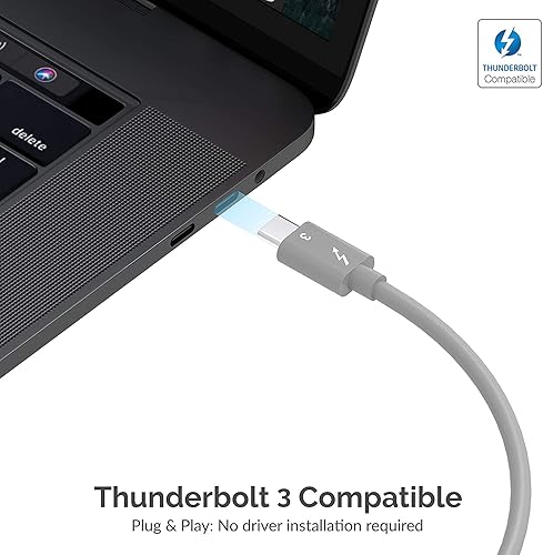 Miniatura 6 de SABRENT Adaptador de pantalla Thunderbolt 3 a HDMI 2.0 dual para Windows o Mac, resolución de hasta 4K a 60 Hz  Cable desmontable con bloqueo de