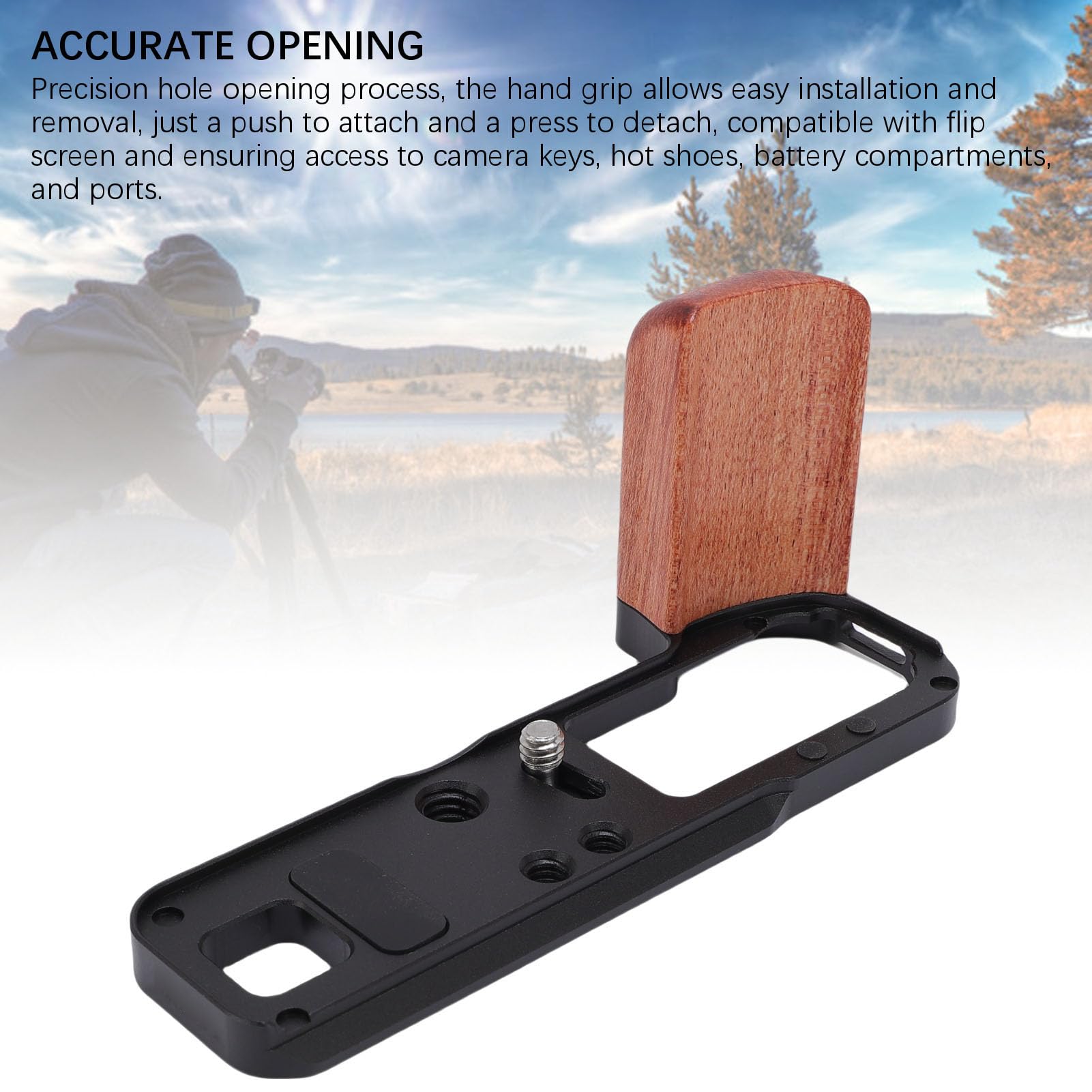 Fabater Empuñadura de Madera en Forma de L para Cámara Fuji X100VI, Ergonómico para una Experiencia Fotográfica Mejorada, Aleación de Aluminio Resistente con Acabado de Nogal