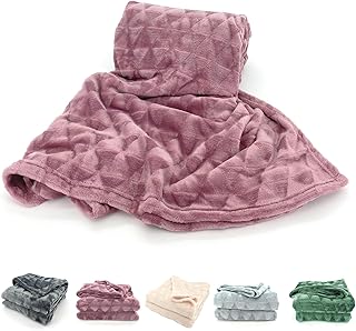 heimtexland Hochwertige Flanell Kuscheldecke XL 200x150 cm Raute super Flauschige Wohndecke Geschenkidee Geburtstag Weihnachten kuschelweich Ökotex Typ754 Altrosa