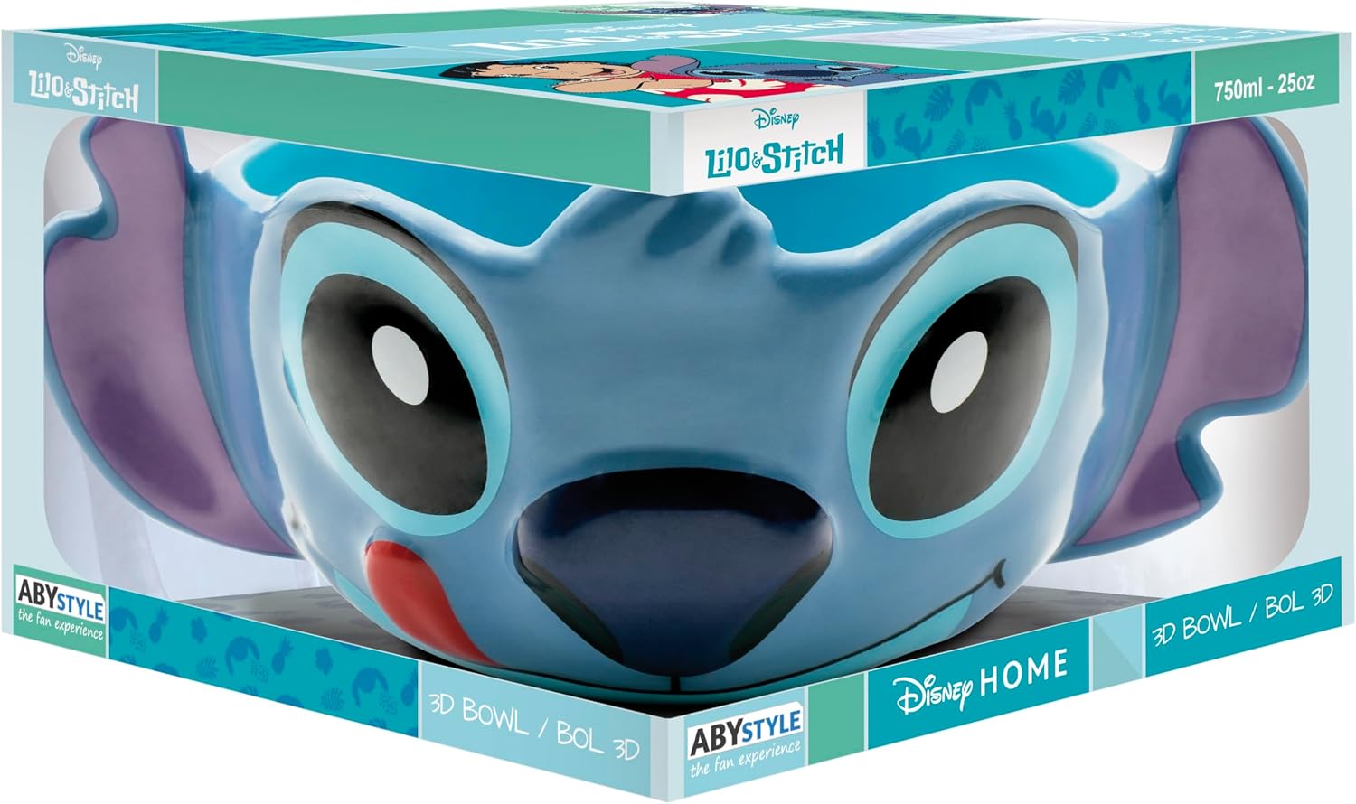 ABYSTYLE Disney Lilo & Stitch Stitch’s Head 600ml 3D Ceramic Bowl | Cereal Bowl | Popcorn Bowl | Kitchen Decor |Lilo & Stitch Merchandise