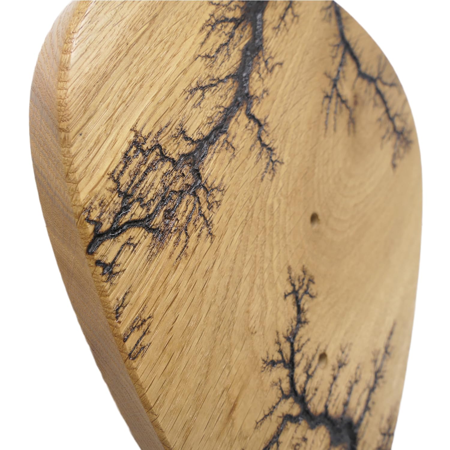 Unikat - Gitarren Wandhalter - Gitarrenwandhalterung Eiche mit Lichtenberg Gravur 23,5x23,5cm - Gitarrenhalter Modell DARK LINES FIVE