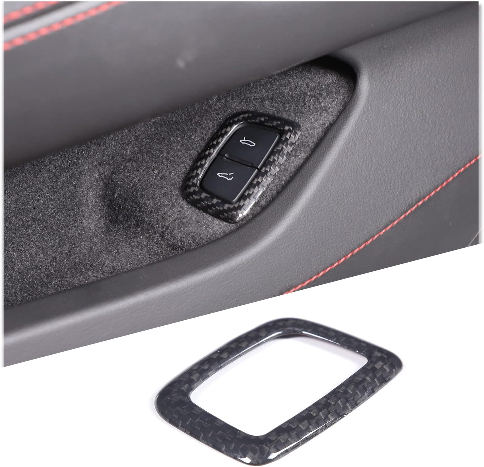 Sekhyna Trunk Switch Button Cover Trim Compatible with Corvette C8 Stingray 2020 2021 2022 2023 Real Carbon Fiber/ABS 1PCS.C8 Interior Decorative Accessories (Real Carbon Fiber, Black Carbon)