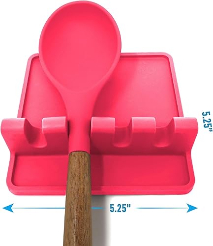 Miniatura 53 de Zulay - Soporte extragrande de silicona con bandeja antigoteo para múltiples utensilios de cocina, reposacucharas resistente al calor y sin BPA