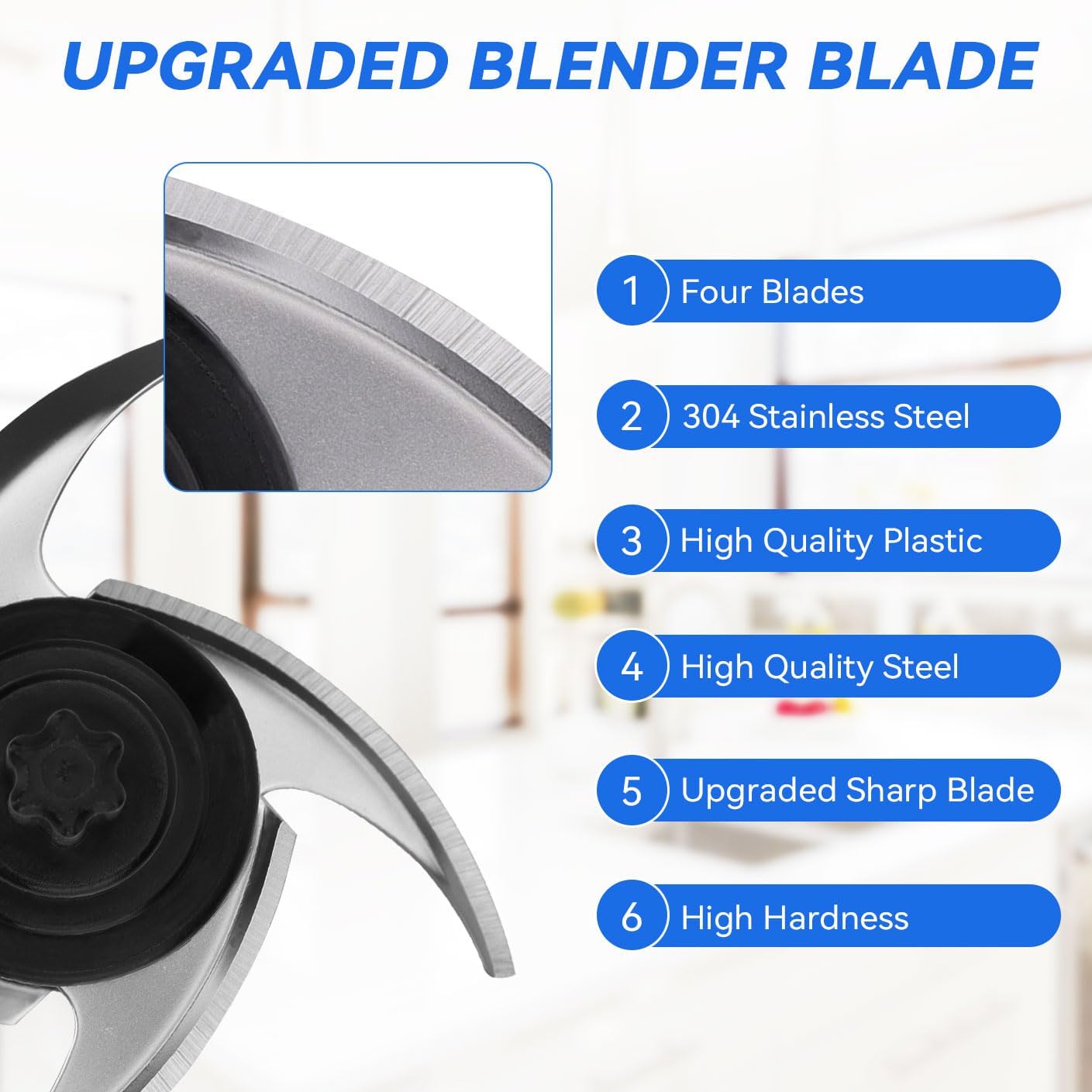 For ninja blade Replacement blender chopper:compatible with Ninja NJ100 NJ110GR NJ100WM Food Small Processor 16-Ounce Bowl, Express Chopper 4 Point Blender Attachment Accessories(2 Pack)