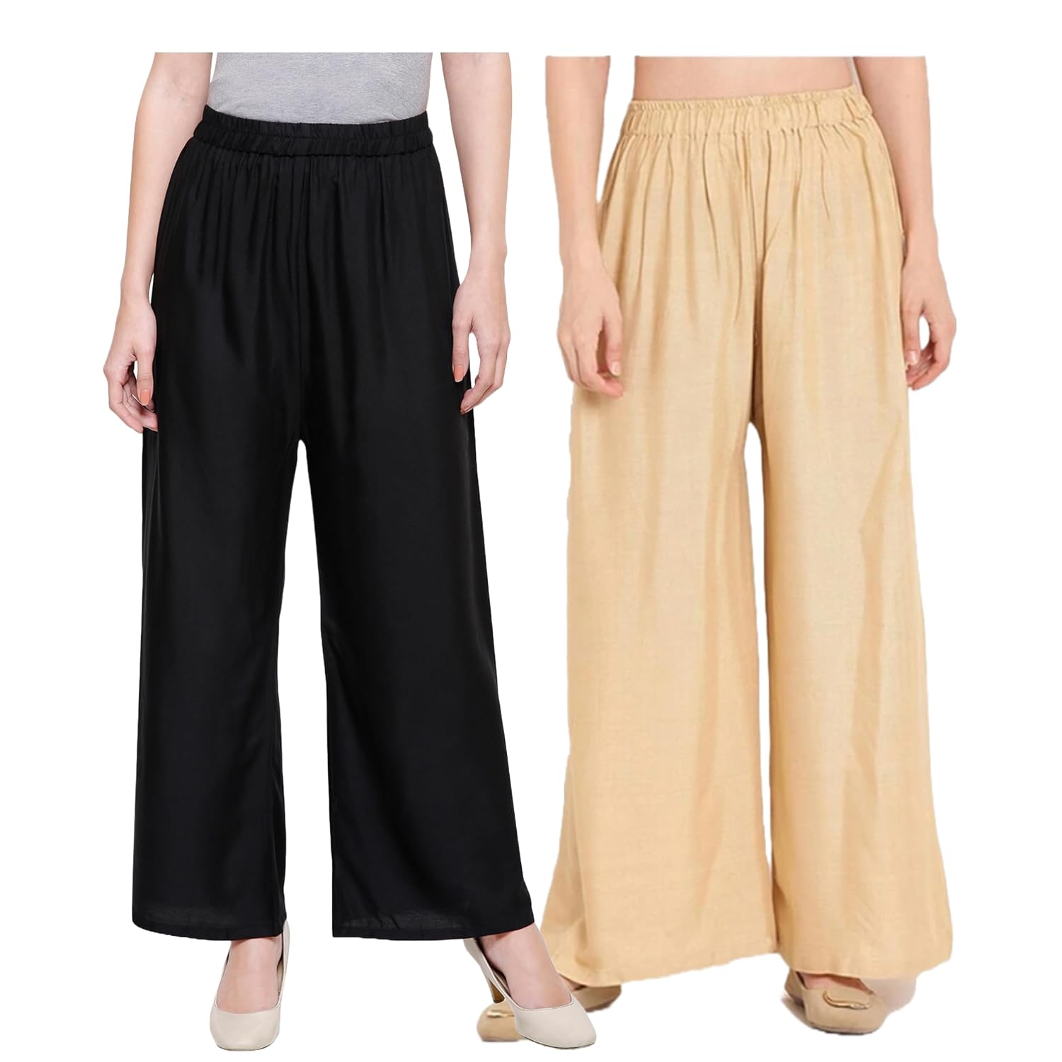 Shobha Expo Stylish Women's and Girls Cotton Rayon Latest Palazzo Pants Combo Pack of 2 Trendy Casual Regular Wear Free Pa... - Review, Price and Buying Guide