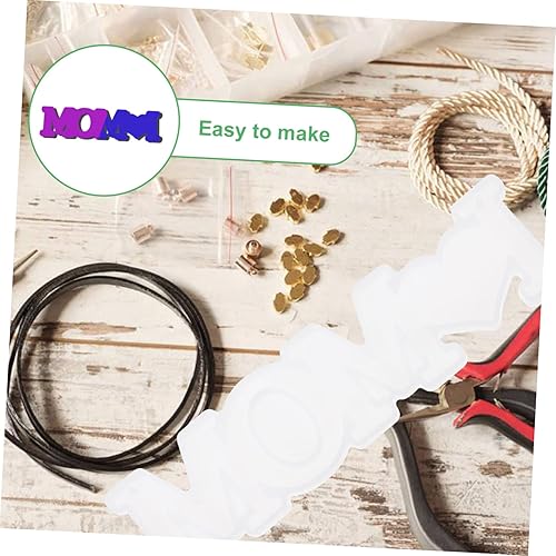 Miniatura 5 de SEWACC 2 moldes de letras colgantes para el día de la madre, moldes de resina de chocolate, moldes de letras de resina, moldes de letras de silicona